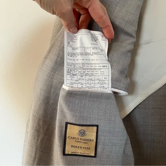 Suitsupply Light Grey Blazer Jacket Havana S140s Wool Carlo Barbera Italy Slim - Picture 12 of 15